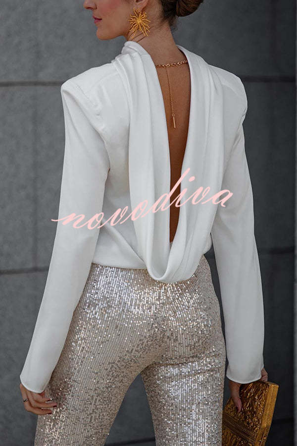 Diva | Paljett-slengbukser med høy midje og elastisk linning