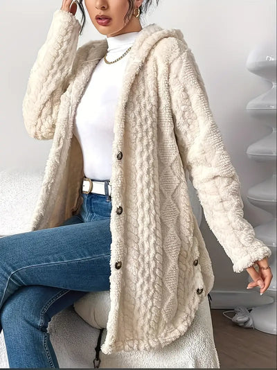 Danika | Plysj Hettecardigan