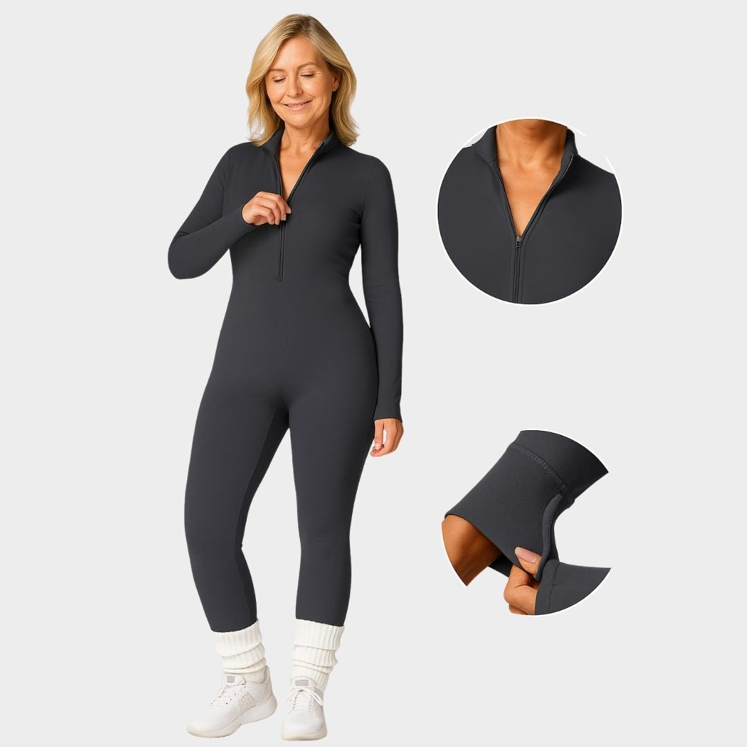 Belle | Fleece Langermet Glidelås Jumpsuit