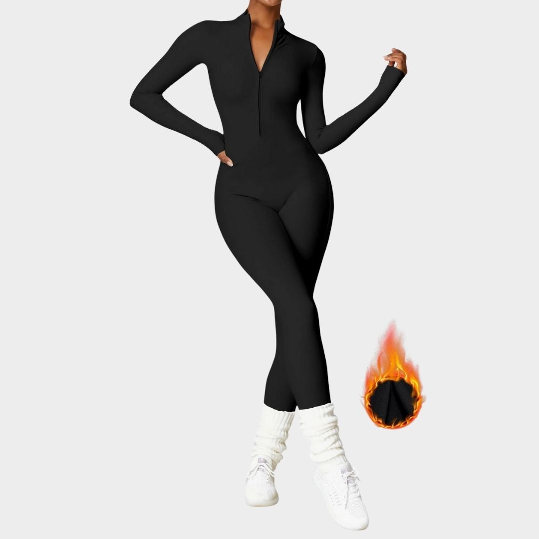 Belle | Fleece Langermet Glidelås Jumpsuit